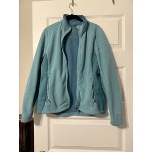 L L Bean Women's Blue Polartec Fleece Hooded Jacket M Zip-Up/Hiking/Outdoor